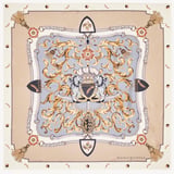 Aspinal Signature Shield Silk Scarf Neutral Pure Silk