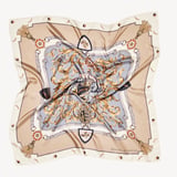 Aspinal Signature Shield Silk Scarf Neutral Pure Silk