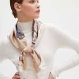 Aspinal Signature Shield Silk Scarf Neutral Pure Silk