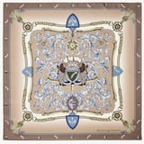 Aspinal Signature Shield Silk Scarf Latte Pure Silk