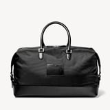 Men's Holdall Black Nylon Canvas with Leather Trim