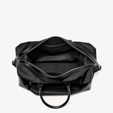 Men's Holdall Black Nylon Canvas with Leather Trim