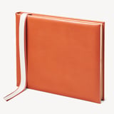 A4 Classic Leather Guest Book Marmalade Pebble