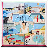 Pool Side Silk Scarf Multi-Coloured Pure Silk