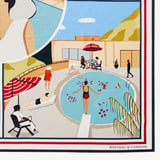 Pool Side Silk Scarf Multi-Coloured Pure Silk