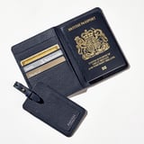 Passport Cover with Card Slots Navy Pebble