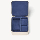 Travel Watch & Ring Box Ivory Pebble