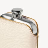 5oz Hip Flask with Leather Pouch Ivory Pebble