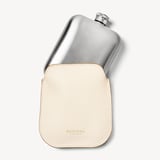 5oz Hip Flask with Leather Pouch Ivory Pebble