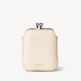 5oz Hip Flask with Leather Pouch Ivory Pebble