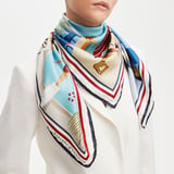 Pool Side Silk Scarf Multi-Coloured Pure Silk