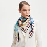 Pool Side Silk Scarf Multi-Coloured Pure Silk