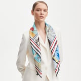 Pool Side Silk Scarf Multi-Coloured Pure Silk