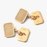 Engraved Criss Cross Rectangular Cufflinks 22ct Gold Plated 