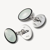 Vitreous Enamel Cufflinks Black & Grey Enamel set in Sterling Silver 925