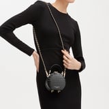 Micro Hat Box Black Patent Croc