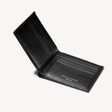 8 Card Billfold Wallet Smooth Black & Cobalt Blue Suede