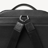 Zipped Leather Backpack Black Pebble