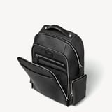 Zipped Leather Backpack Black Pebble