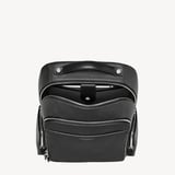 Zipped Leather Backpack Black Pebble