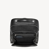 Zipped Leather Backpack Black Pebble