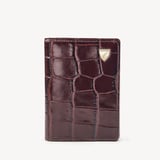 Double Fold Credit Card Holder Deep Shine Amazon Brown Croc