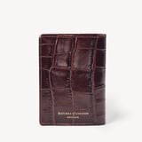Double Fold Credit Card Holder Deep Shine Amazon Brown Croc