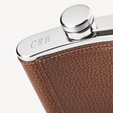 Classic 5oz Leather Hip Flask Tobacco Pebble