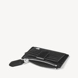 Zipped RFID Card Holder Black Saffiano