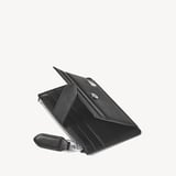 Zipped RFID Card Holder Black Saffiano