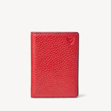 Double Fold Credit Card Holder Cardinal Red Pebble
