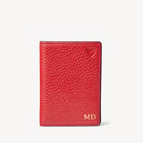 Double Fold Credit Card Holder Cardinal Red Pebble