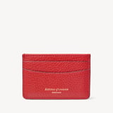 Slim Credit Card Holder Cardinal Red Pebble