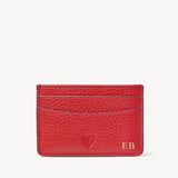 Slim Credit Card Holder Cardinal Red Pebble