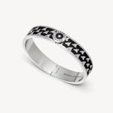 Bee Bangle Black Enamel & Palladium Silver Plated