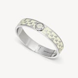 Bee Bangle Ivory Enamel & Palladium Silver Plated