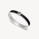 Enamel Bangle Black Enamel & Palladium Silver Plated