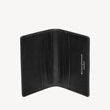 Double Fold Credit Card Holder Black Woven Leather