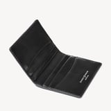 Double Fold Credit Card Holder Black Woven Leather