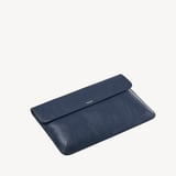 Leather Laptop Case Navy Pebble