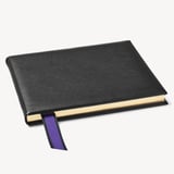 A4 Classic Leather Guest Book Black Pebble