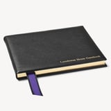 A4 Classic Leather Guest Book Black Pebble
