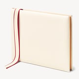 A4 Classic Leather Guest Book Ivory Pebble