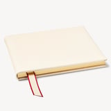 A4 Classic Leather Guest Book Ivory Pebble