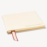 A4 Classic Leather Guest Book Ivory Pebble