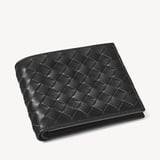 8 Card Billfold Wallet Black Woven Leather