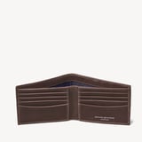 8 Card Billfold Wallet Chocolate Woven Leather