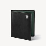 ID & Coin RFID Wallet Black & Green Saffiano