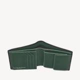 ID & Coin RFID Wallet Black & Green Saffiano