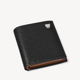 ID & Coin RFID Wallet Black & Tan Saffiano